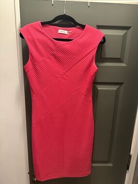 Calvin Klein Hot Pink Ribbed Sheath Dress